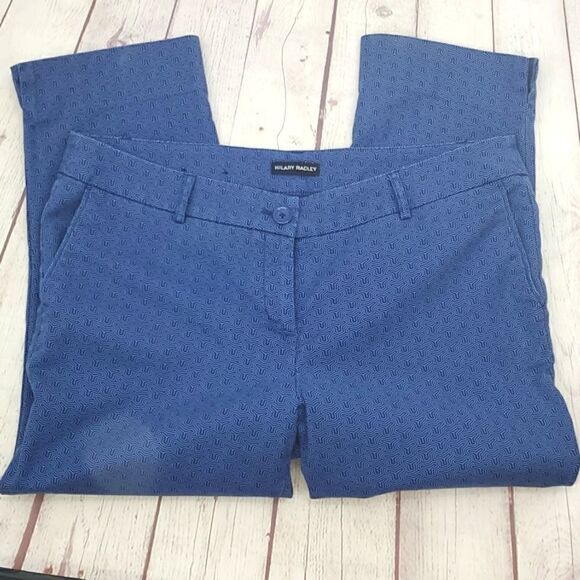 Hilary Radley Blue Combo Cropped Pants Size 14 - Picture 3 of 17